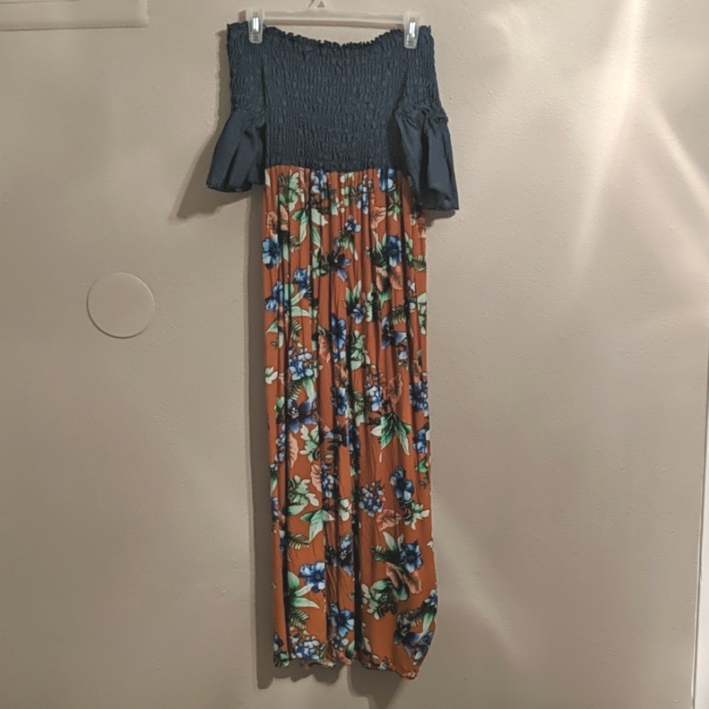 Off shoulder mid length dress